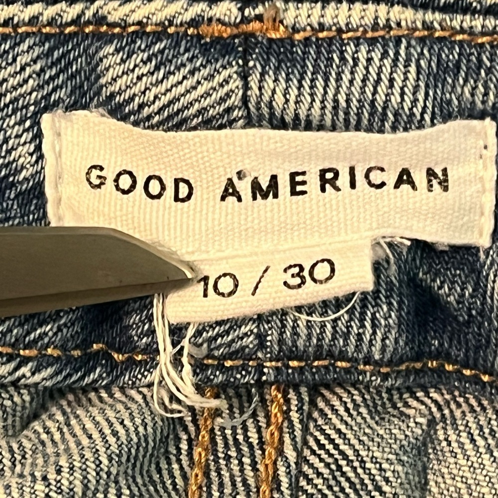 Good American Jeans Good Vintage High Rise Straight Leg Cropped Blue942 10/30 - Picture 3 of 8